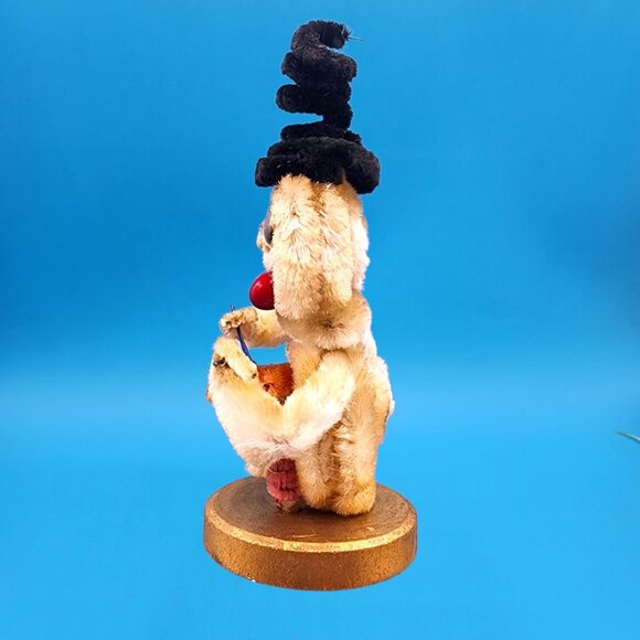 Vintage 1950s Chenille Snowman Ornament Red Nose Hat Scarf Drum Putz Japan - Picture 4 of 9